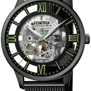 Festina Herrklocka F20535-4 Skelettskuren/Stål Ø42 mm