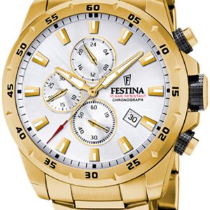 Festina Herrklocka F20541-1 Chrono Bike Silverfärgad/Gulguldtonat