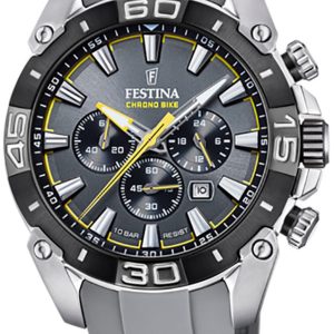 Festina Herrklocka F20544-8 Chrono Bike Grå/Gummi Ø45.5 mm