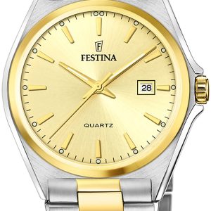 Festina Herrklocka F20554-3 Classic Gulguldstonad/Gulguldtonat stål