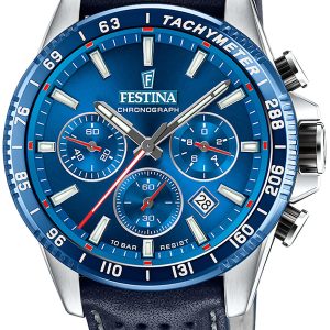 Festina Herrklocka F20561-3 Timeless Blå/Läder Ø45 mm