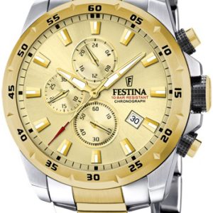 Festina Herrklocka F20562-1 Sport Gulguldstonad/Gulguldtonat stål