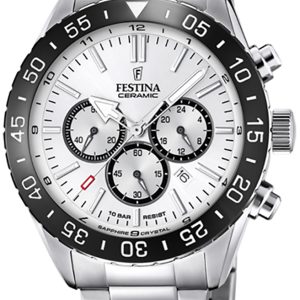 Festina Herrklocka F20575-1 Ceramic Silverfärgad/Stål Ø44 mm