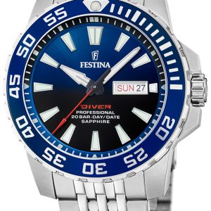 Festina Herrklocka F20661-1 Diver Blå/Stål Ø45 mm