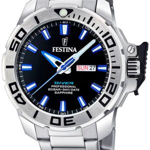 Festina Herrklocka F20665-3 The Original Diver Svart/Stål Ø46.3 mm