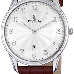 Festina Herrklocka F6851-1 Classic Silverfärgad/Läder Ø41 mm