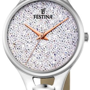 Festina Mademoiselle Damklocka F20334-1 Kristallinfattad/Läder Ø32