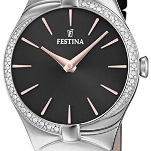 Festina Mademoiselle Damklocka F20388-3 Grå/Läder Ø31 mm