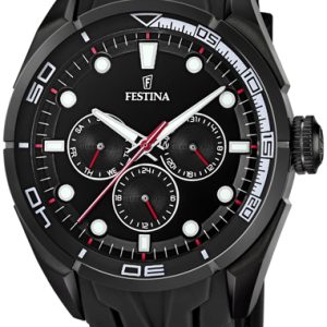 Festina Multifunction Herrklocka F16610-6 Svart/Gummi Ø45 mm