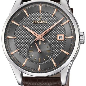 Festina Retro Herrklocka F20277-3 Grå/Läder Ø41 mm