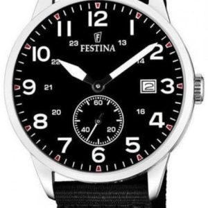 Festina Retro Herrklocka F20347-3 Svart/Textil Ø42 mm