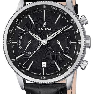 Festina Sport Herrklocka F16893-4 Svart/Läder Ø41 mm