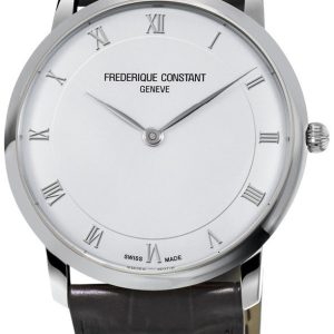 Frederique Constant Herrklocka FC-200RS5S36 Slimline Vit/Läder