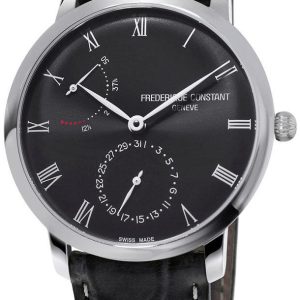 Frederique Constant Herrklocka FC-723GR3S6 Slimline Svart/Läder Ø40