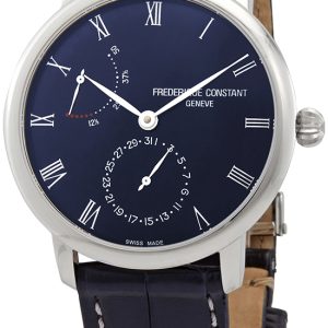 Frederique Constant Herrklocka FC-723NR3S6 Slimline Blå/Läder Ø40