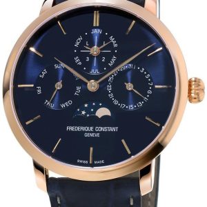 Frederique Constant Herrklocka FC-775N4S4 Manufacture Blå/Läder