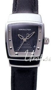 Hamilton Damklocka H16211332 American Classic Everest Svart/Läder