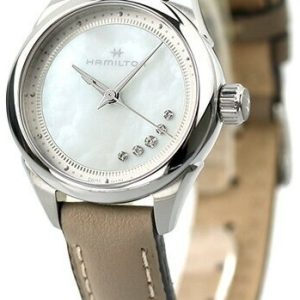 Hamilton Damklocka H32111890 Jazzmaster Vit/Läder Ø26 mm