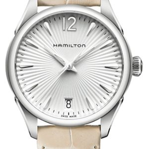 Hamilton Damklocka H42211855 American Classic Jazzmaster Vit/Läder