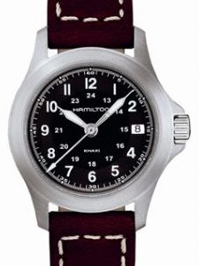 Hamilton Damklocka H64211533 Khaki Svart/Läder Ø27 mm