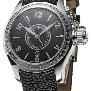 Hamilton Damklocka H77251935 Khaki Svart/Läder Ø32 mm