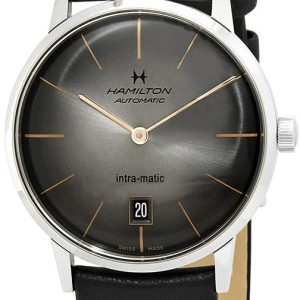 Hamilton H38455781 American Classic Intra-Matic Svart/Läder Ø38 mm