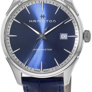 Hamilton Herrklocka H32451641 Jazzmaster Blå/Läder Ø40 mm