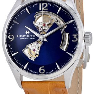 Hamilton Herrklocka H32705541 Jazzmaster Blå/Läder Ø42 mm