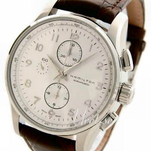 Hamilton Herrklocka H32716553 Jazzmaster Silverfärgad/Läder Ø44 mm