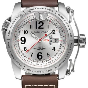 Hamilton Herrklocka H62555753 Khaki Silverfärgad/Läder Ø44 mm