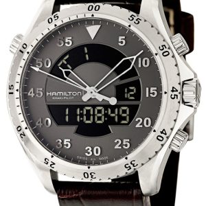 Hamilton Herrklocka H64514581 Khaki Aviation Grå/Läder Ø40 mm