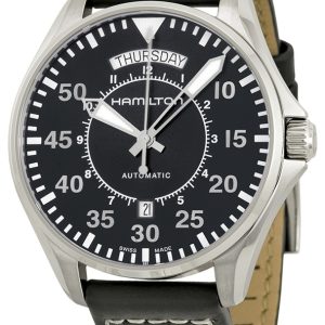 Hamilton Herrklocka H64615735 Khaki Svart/Läder Ø41 mm