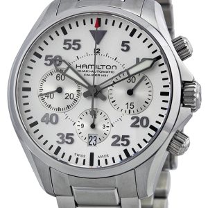 Hamilton Herrklocka H64666155 Khaki Chronograph Silverfärgad/Stål