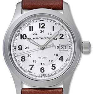 Hamilton Herrklocka H68411553 Khaki Silverfärgad/Läder Ø38 mm