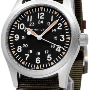 Hamilton Herrklocka H69529933 Khaki Field Svart/Läder Ø42 mm