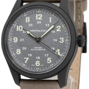 Hamilton Herrklocka H70215880 Khaki Field Grå/Läder Ø38 mm