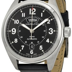 Hamilton Herrklocka H70505733 Khaki Svart/Läder Ø42 mm