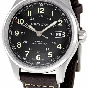 Hamilton Herrklocka H70525733 Khaki Field Svart/Läder Ø42 mm