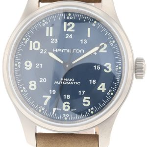 Hamilton Herrklocka H70545540 Khaki Field Blå/Läder Ø42 mm