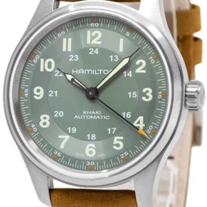 Hamilton Herrklocka H70545560 Khaki Field Grön/Läder Ø42 mm