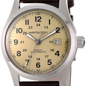 Hamilton Herrklocka H70555523 Khaki Field Automatic Beige/Läder Ø42