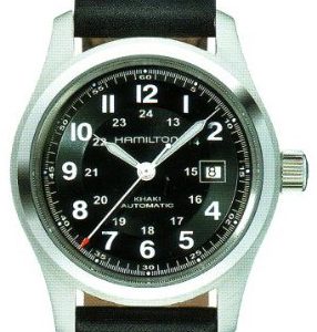 Hamilton Herrklocka H70555733 Khaki Field Svart/Läder Ø42 mm