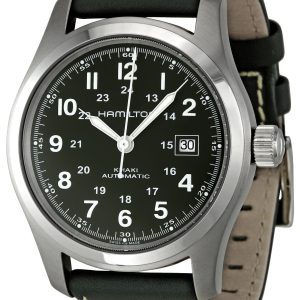 Hamilton Herrklocka H70555863 Khaki Field Svart/Läder Ø42 mm