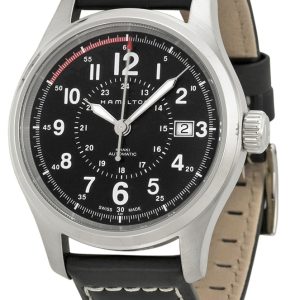 Hamilton Herrklocka H70595733 Khaki Field Svart/Läder Ø40 mm