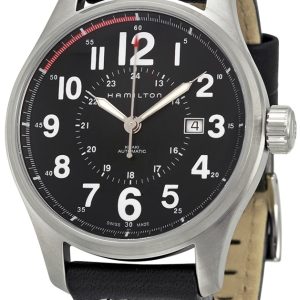 Hamilton Herrklocka H70615733 Khaki Field Svart/Läder Ø44 mm