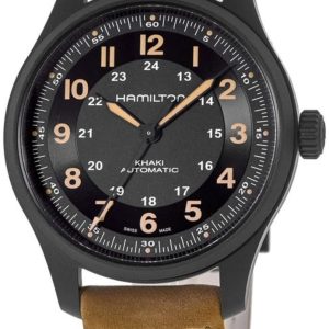 Hamilton Herrklocka H70665533 Khaki Field Svart/Läder Ø42 mm