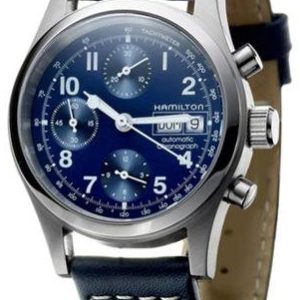 Hamilton Herrklocka H71416643 Khaki Blå/Läder Ø38 mm