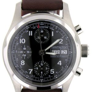 Hamilton Herrklocka H71456533 Khaki Svart/Läder Ø38 mm