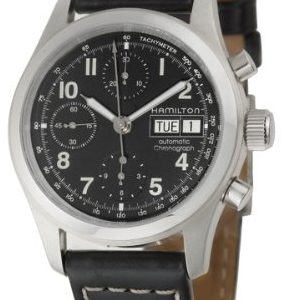 Hamilton Herrklocka H71456733 Khaki Svart/Läder Ø38 mm