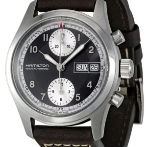 Hamilton Herrklocka H71466583 Khaki Field Svart/Läder Ø38 mm